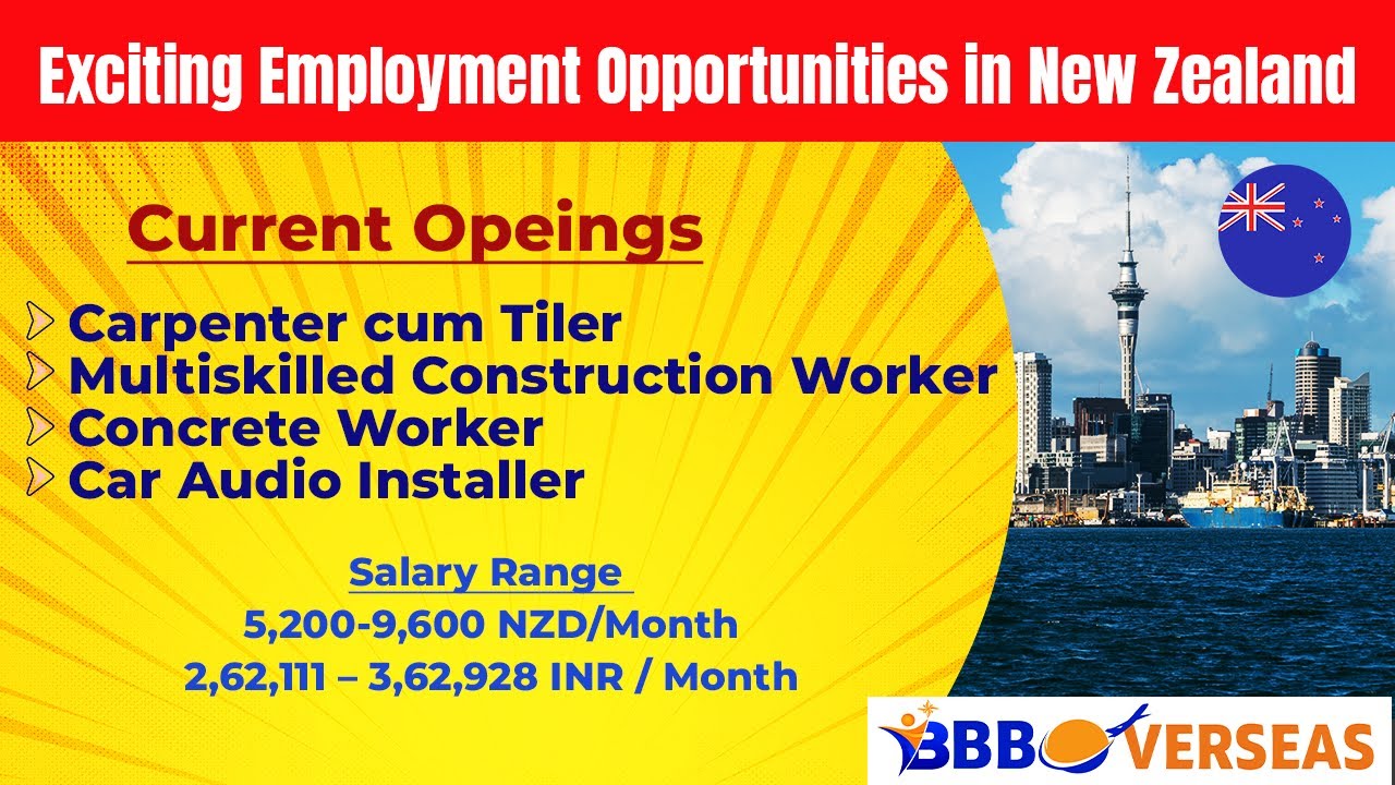 NZ Hot Jobs Employment Visa Carpenter cum Tiler Multiskilled