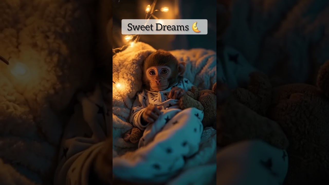Sweet Dreams Cute Little Monkey 