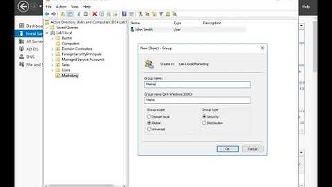 How to create User Group OU in Active directory