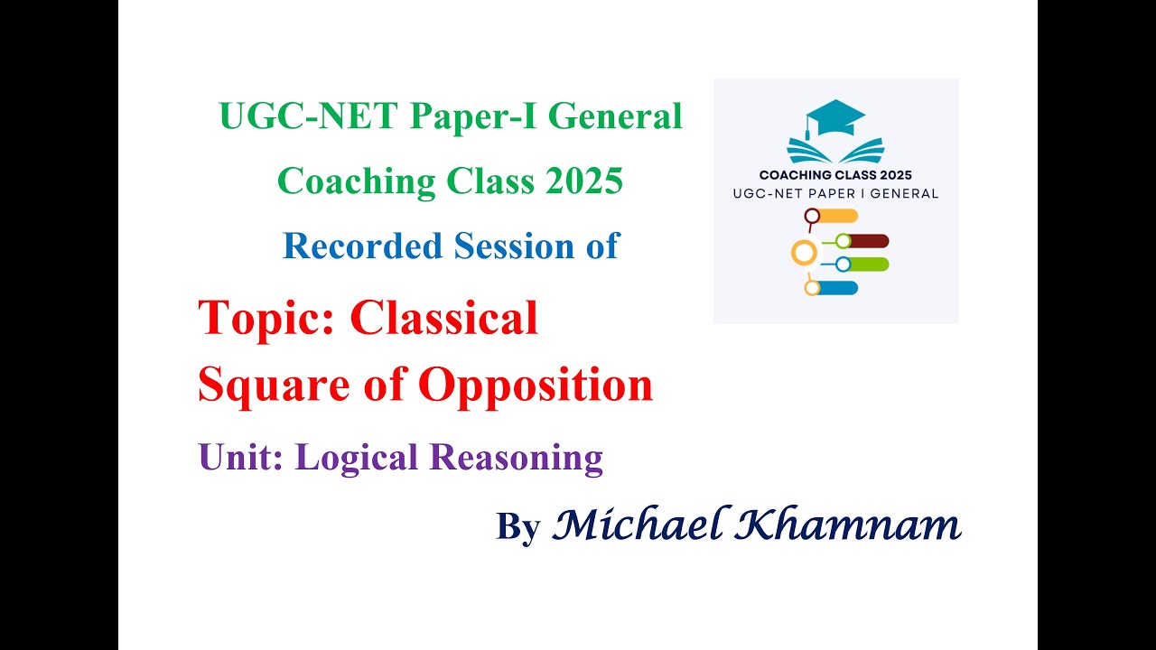 03 Classical Square of Opposition || Logical Reasoning By Michael ...