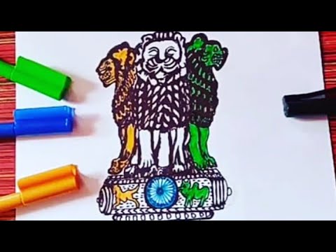 Featured image of post How To Draw National Emblem Of India Step By Step The national flag of india is a horizontal tricolor having a deep saffron kesari band at the top a white band in the middle and a dark green band at the bottom