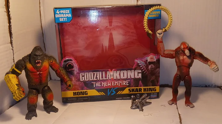 Playmates Godzilla x Kong The New Empire Kong Vs Skar King 4 Piece Diorama Set Unboxing & Review