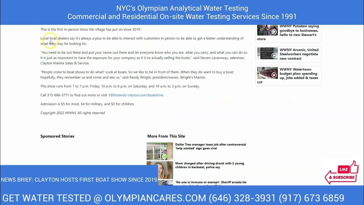 Yonkers Water Testing Companies Clayton Hosts First Boat Show Since