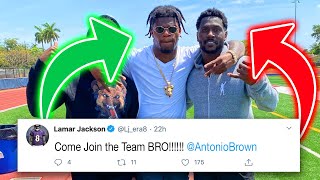 LAMAR JACKSON WANTS TO PLAY WITH ANTONIO BROWN! INSANE INSTAGRAM WORKOUT