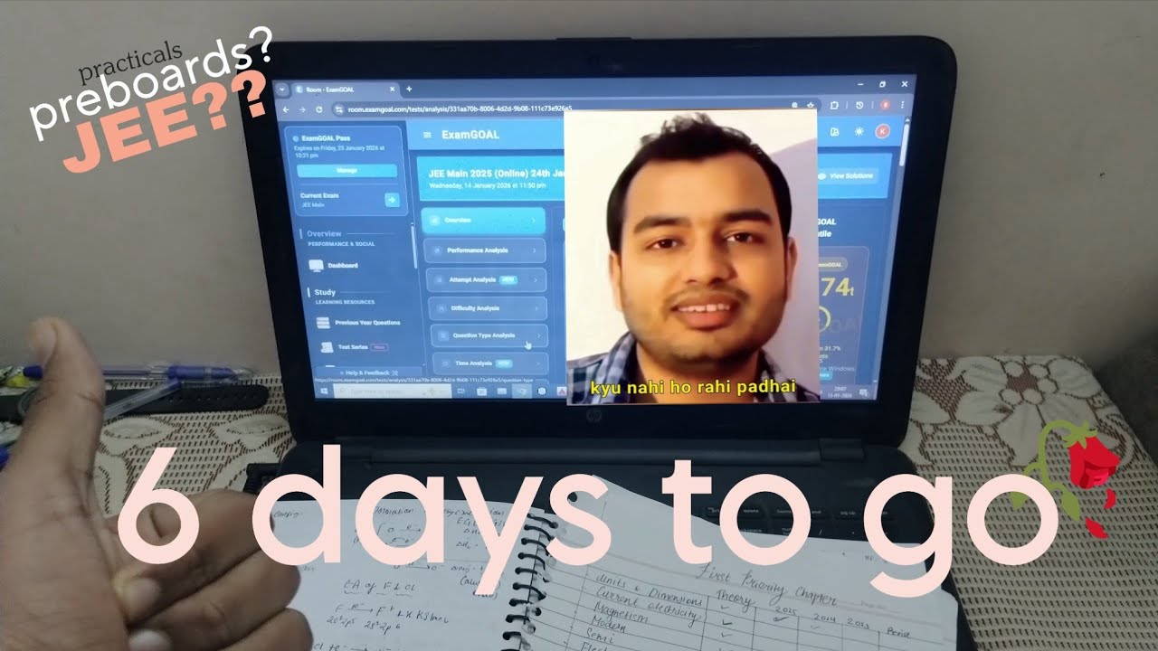 6 days left to JEE MAINS🙂| preboards , Mocks , update jee 2026