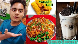 Making Unique Food At Home😍|| Kurkure Chaat , Oreo Shake, Maggie Roll