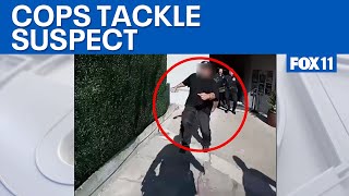 Cops tackle suspect accused of stealing $500K of sports memorabilia  | FOX 11 LA