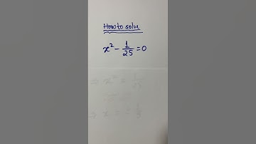 #shortsviral #math #how to solve x^2 - 1/25 =  0