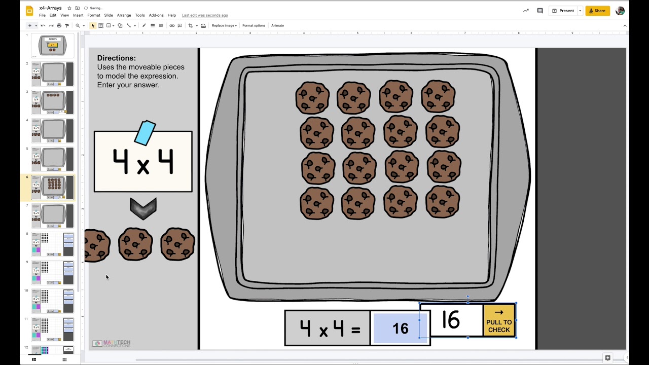 Digital Math Centers - Multiplication Arrays using Google Slides