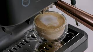 Conical Burr Grinder Café Bellissimo Semi Automatic Espresso Machine Frother In Matte Black