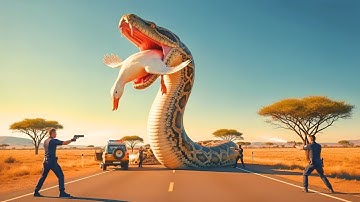 A Brave Rescue Team Saves a Trapped Duck from a Giant Python’s Deadly Attack