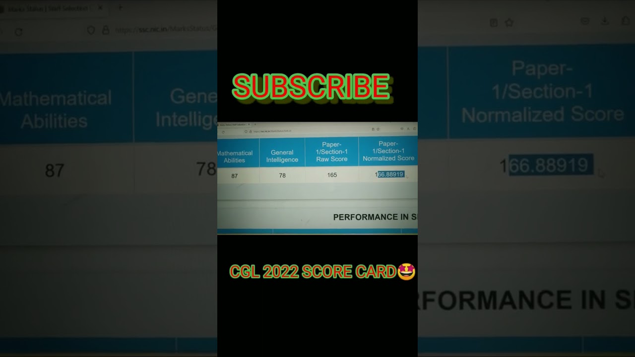 CGL 2022 SCORE CARD || CGL 2022 MAINS RESULT || CUSTOM INSPECTOR|| MY SSC CGL SCORECARD || 