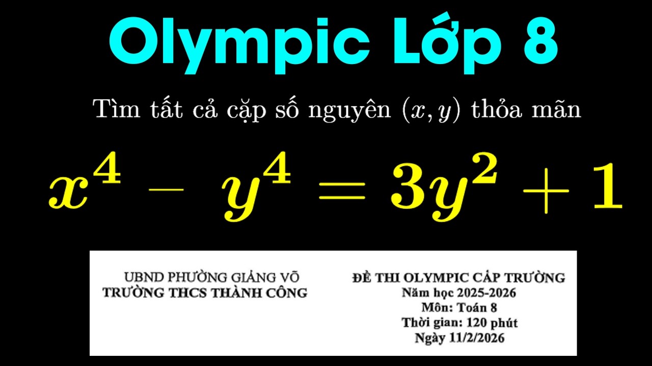 Olympic lớp 8 - Trường Thành Công - Giảng Võ. Tìm cặp số x, y