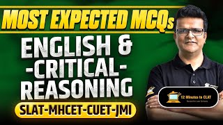 English and Critical Reasoning Most Expected MCQs I MHCET I CUET I SLAT I AILET I JMI I Ankur Sharma