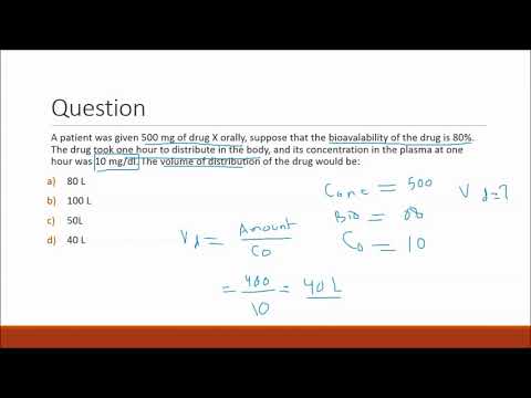 Pharmacokinetics; Solving Questions Regarding Clearance of Drugs