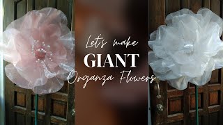 FREE TEMPLATE | Step by step how to make a Large Organza Flower | Free standing floral backdrop