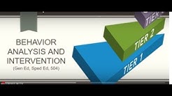 Behavior Analysis and Intervention-TIER 1, TIER 2 and TIER 3