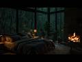 Rain & Fireplace Sounds for Sleep | 8 Hours Cozy Bedroom Rain Ambience | No Thunder