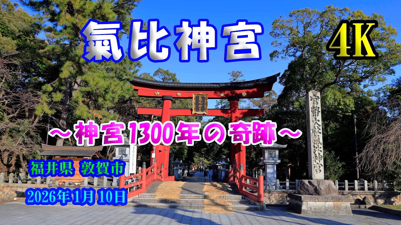 【氣比神宮】 【4K】 神宮1300年の奇跡！【Kehi Shrine】 January 10 , 2026