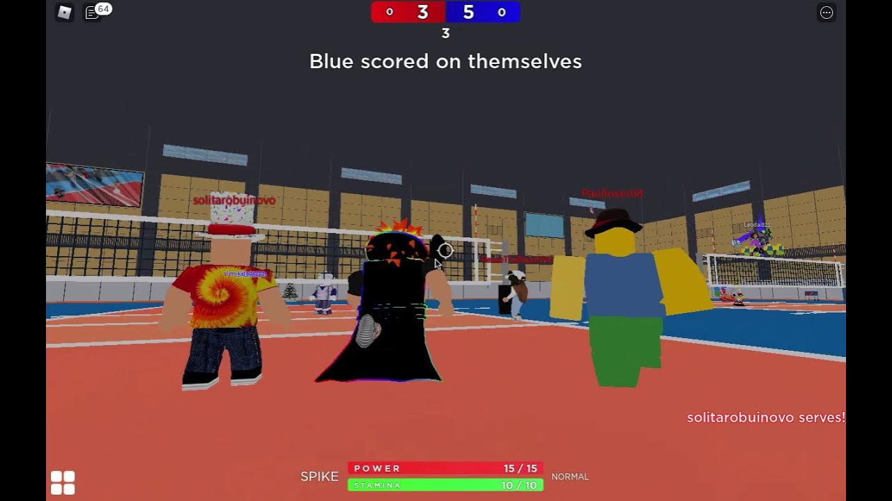 In roblox volleyball 4 2 me and my friend were line faulting i don t