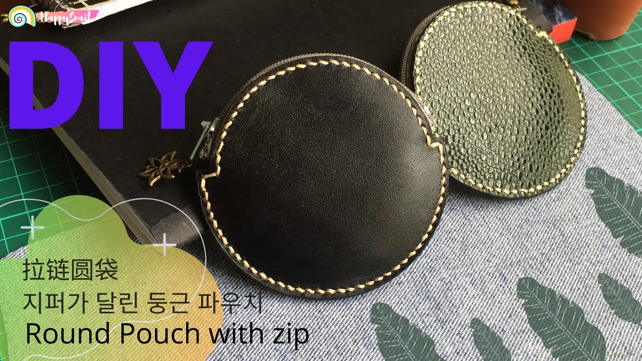 DIY Round Coin Pouch | Earphone Pouch Free Pattern & Sewing Tutorial  [sewingtimes] - YouTube