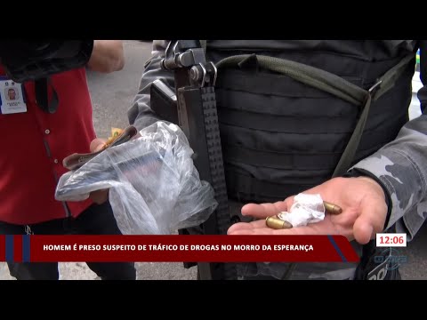 Homem é preso suspeito de tráfico de drogas no Morro da Esperança 30 01 2024