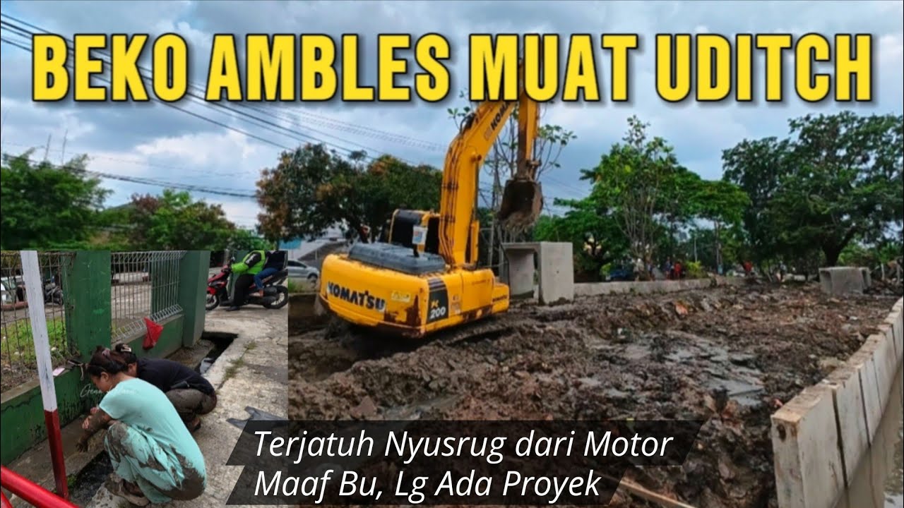 HARI APES TAK ADA DI KALENDER, PEMOTOR TERJATUH AKIBAT JALAN  LICIN JALUR EXCA ANGKUT U-DITCH