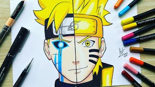 Boruto com espada para colorir