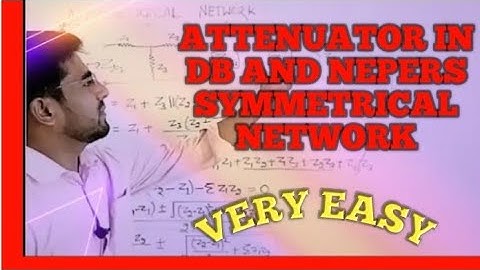 8 Attenuator in DB and nepers  symmetrical T network /nftl/network analysis/hindi/btech/polytechnic