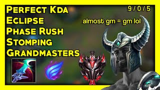 PERFECT KDA Eclipse Mid Tryndamere STOMPING Grandmasters - Yasukeh