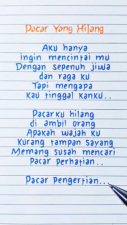Pacar Yang Hilang · Biru Band · Lyrics