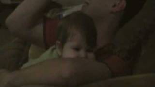 Olivia gives daddy a zerbert!