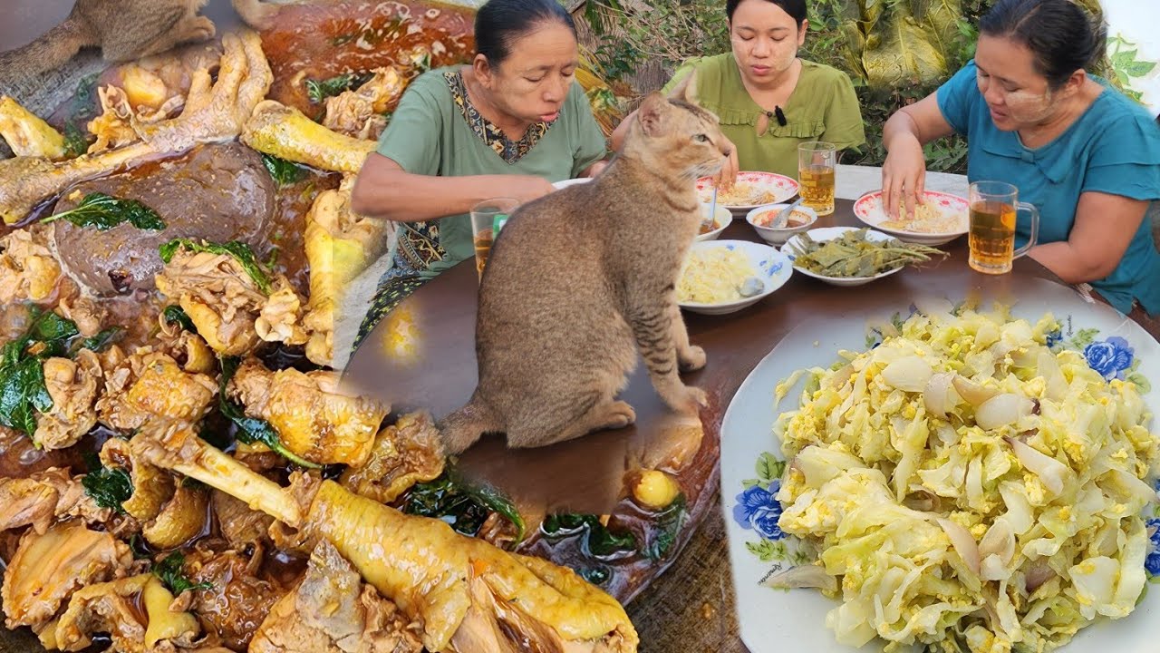 မစားရတာကြာတဲ့ ကြက်ကာလသားဟင်းနဲ့ ကတက်ချဥ်ငါးပိရည်တို့စရာကို အမိုးတို့နဲ့ အားရပါးရစားမယ်😋