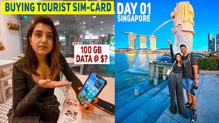 Watched Sunset At Merlion Park  SIM card, Food at Hawkers Corner | Day 1