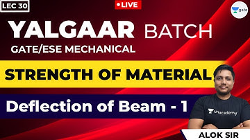 Deflection of Beam -1 | Lec 30 | Strength of Materials | GATE Mechanical Engineering
