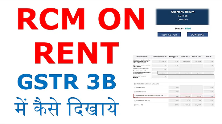 RCM on Rent | How to Show RCM in GSTR 3B | GST Return me rcm कैसे दिखाये  | rcm on freight rent
