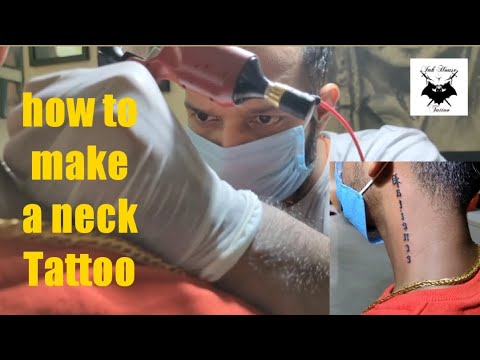 How to make neck tattoo, tattoo making process for beginners, Ink house tattoo