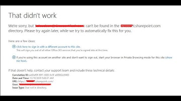 OneDrive access Issue user not in directory Microsoft O365 2022