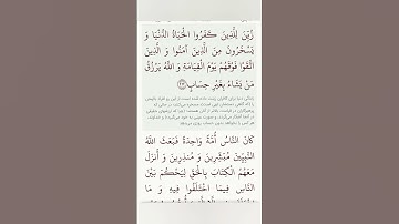 سوره بقره ادامه آیه ۲۱۱با معنی گویا گوارای وجودتان #قرآن #قران_كريم #قران #قرآن_كريم #youtube