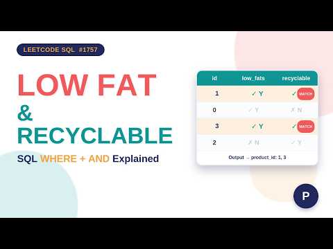 SQL Practice: Find Products That Are Low Fat AND Recyclable (LeetCode 1757 Solution)