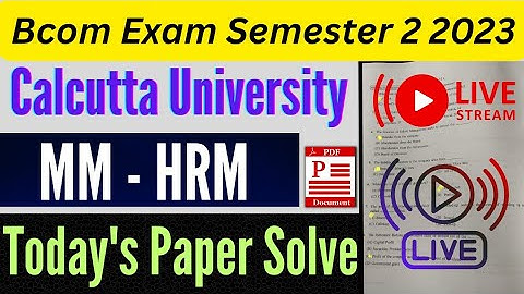 Bcom sem 2 MM-HRM Exam 2023 || Marketing Management and Human Resource Paper Solved Bcom Sem 2 CU