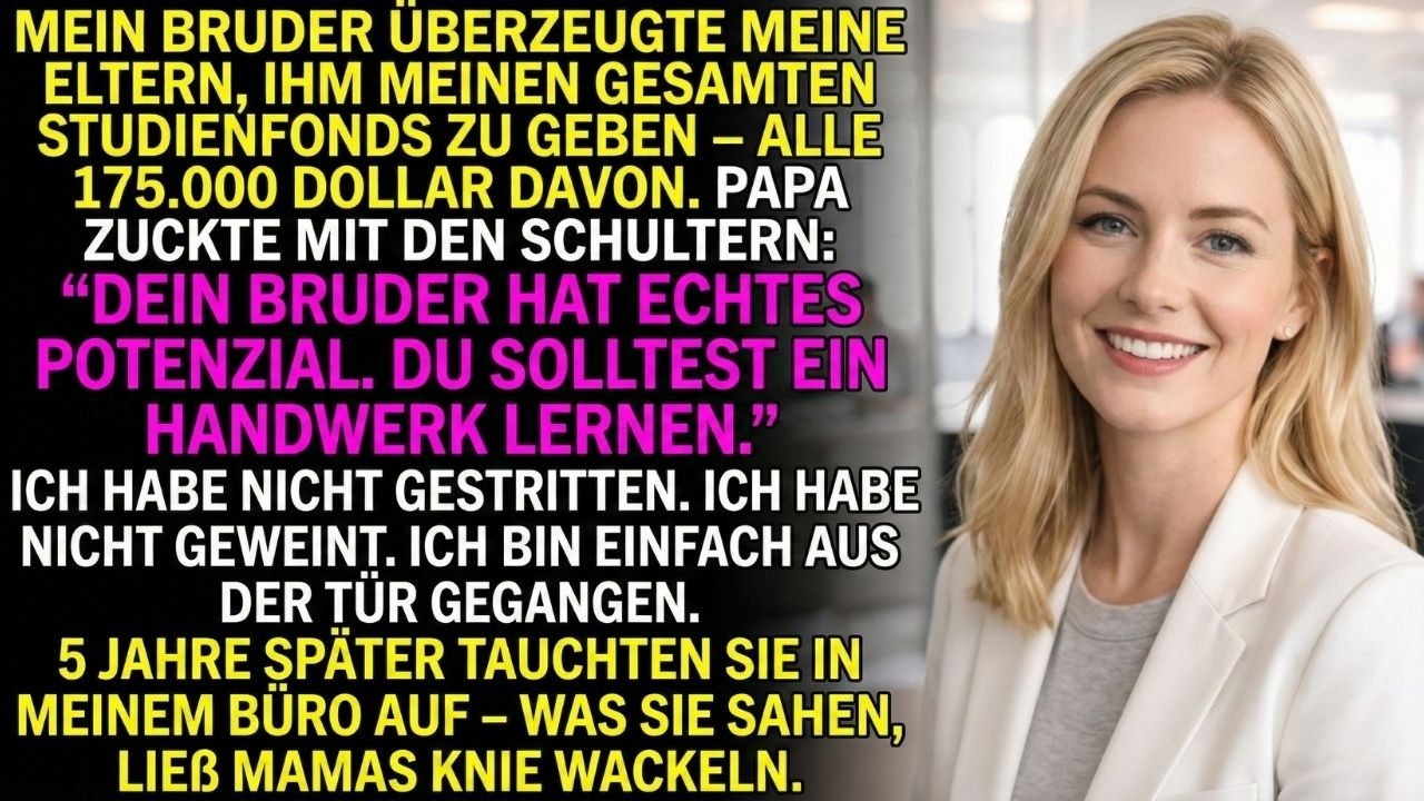 Mein Vater gab meinem Bruder meinen Studienfonds und sagte: „Lern ein Handwerk“ – 5 Jahre später