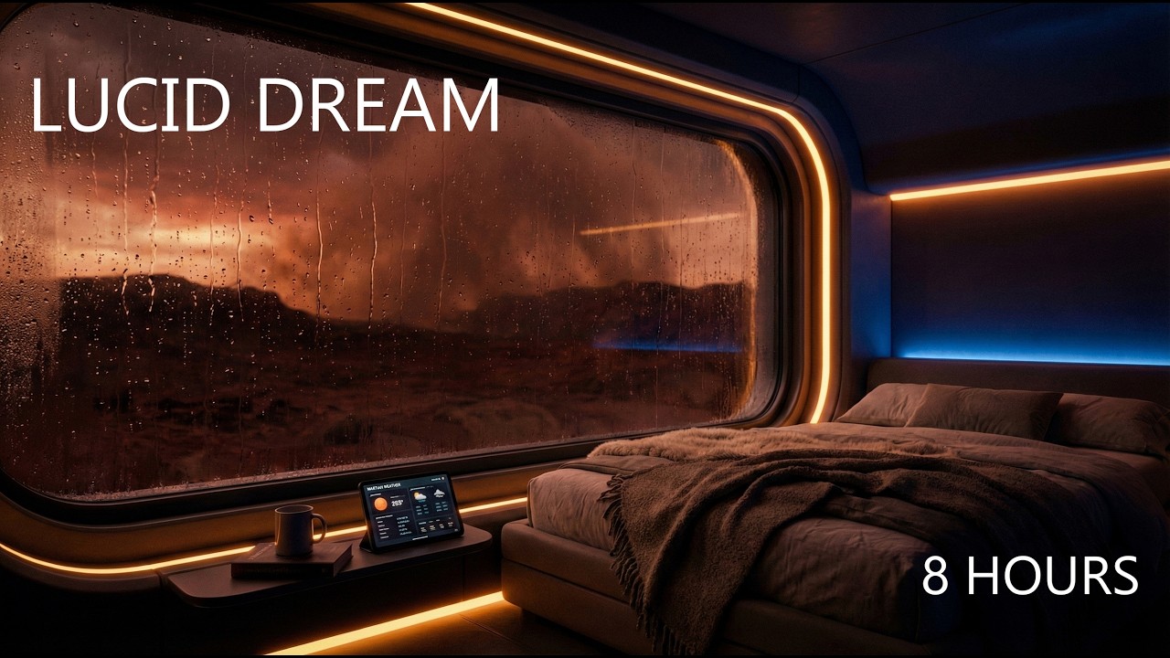 SLEEP ON MARS: Heavy Rain on Colony Pod (Lucid Dream Induced) 8 Hours