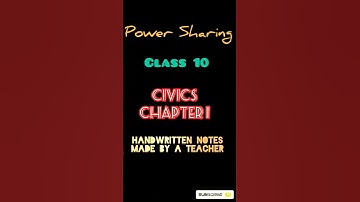class 10 Civics chapter 1 Power Sharing handwritten notes by professional teachers