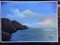 #174. How to paint a rocky sunset (acrylic)