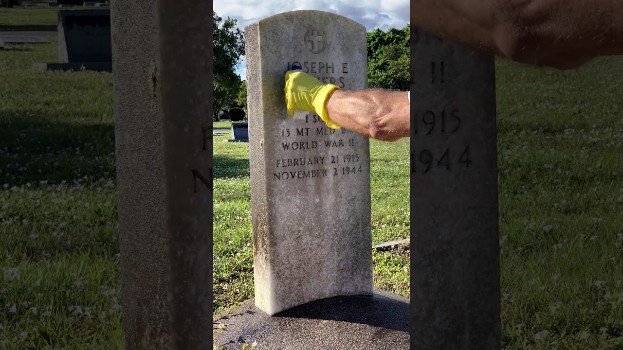 Veteran Headstone Cleaning Time Lapse - YouTube