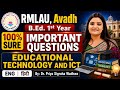 RMLAU Educational Technology and ICT Most Important Questions | B.Ed 1st Year Avadh University
