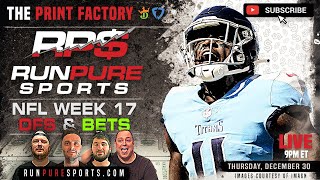 NFL WEEK 17 VEGAS AND DFS PLAYS - PRINT FACTORY PREVIEW