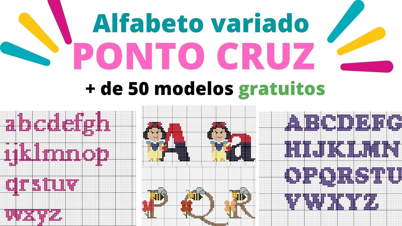 ALFABETO variado em PONTO CRUZ para bordar