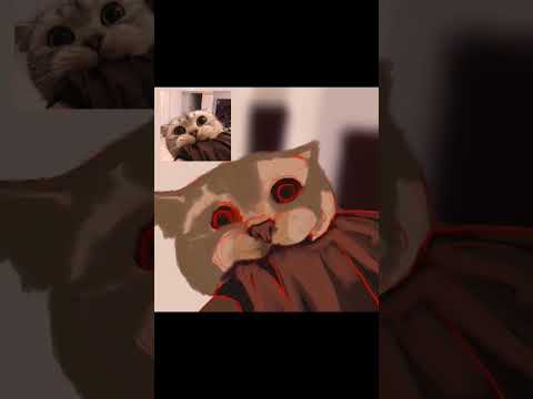 Видео: Drawing process CAT timelaps